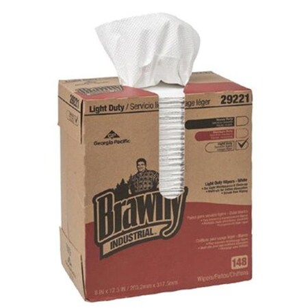 BRAWNY INDUSTRIAL WIPE LIGHT DUTY 2-PLY 8X12.5 WHITE